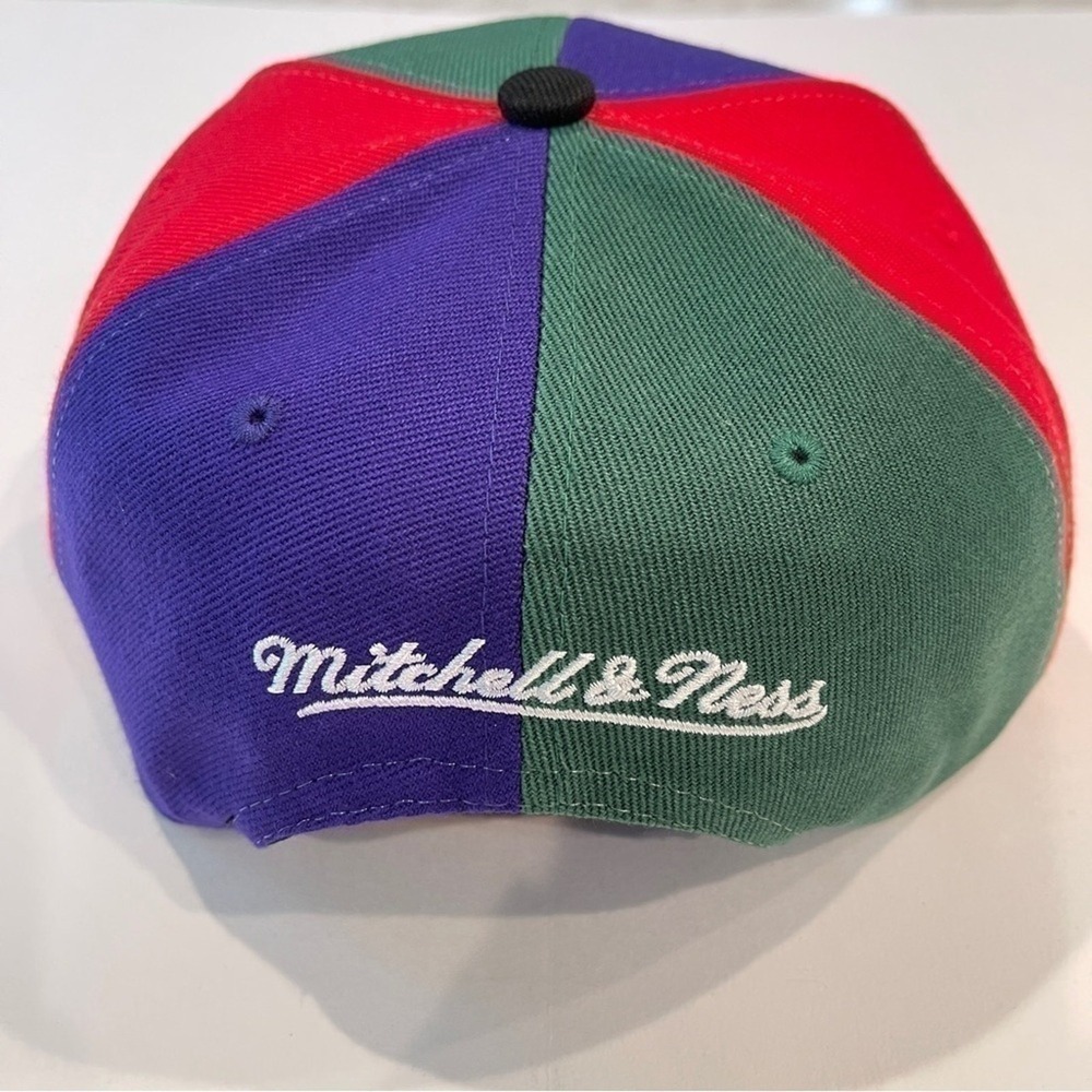 Milwaukee Bucks Mitchell & Ness x Lids Team Era Pinwheel Stripe Snapback Hat NEW - Picture 14 of 16